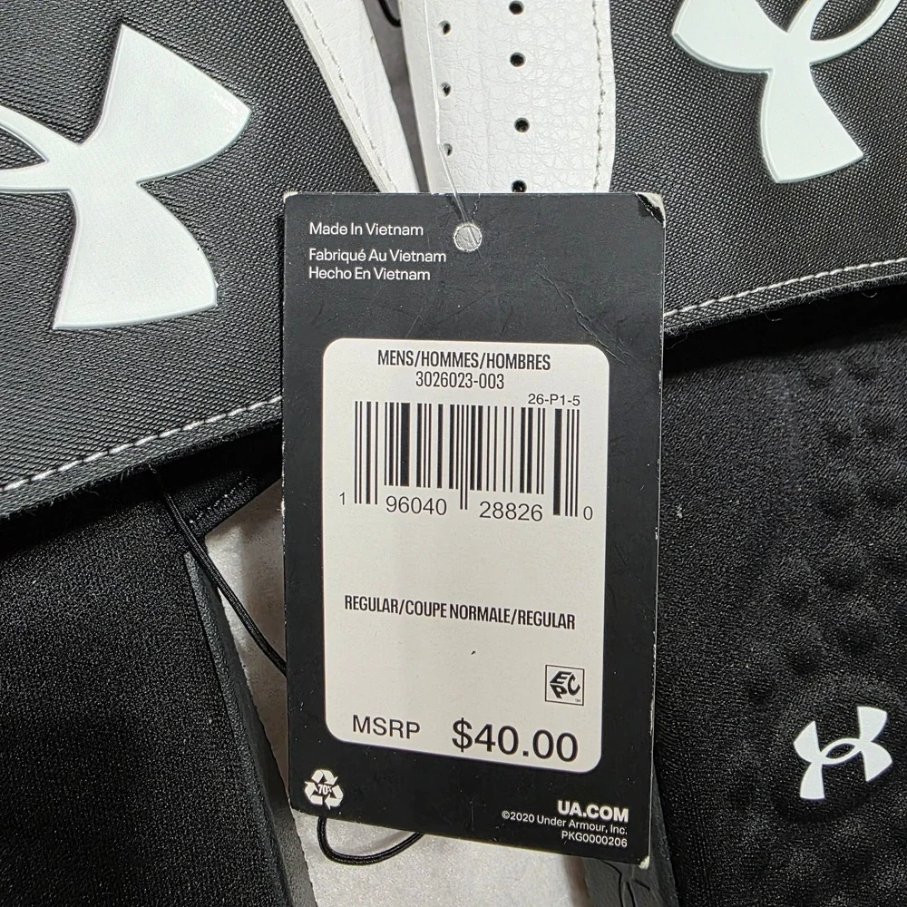 NEW Under Armour Ignite Pro SL Men's Size 16 Black White Slides Sandals‎